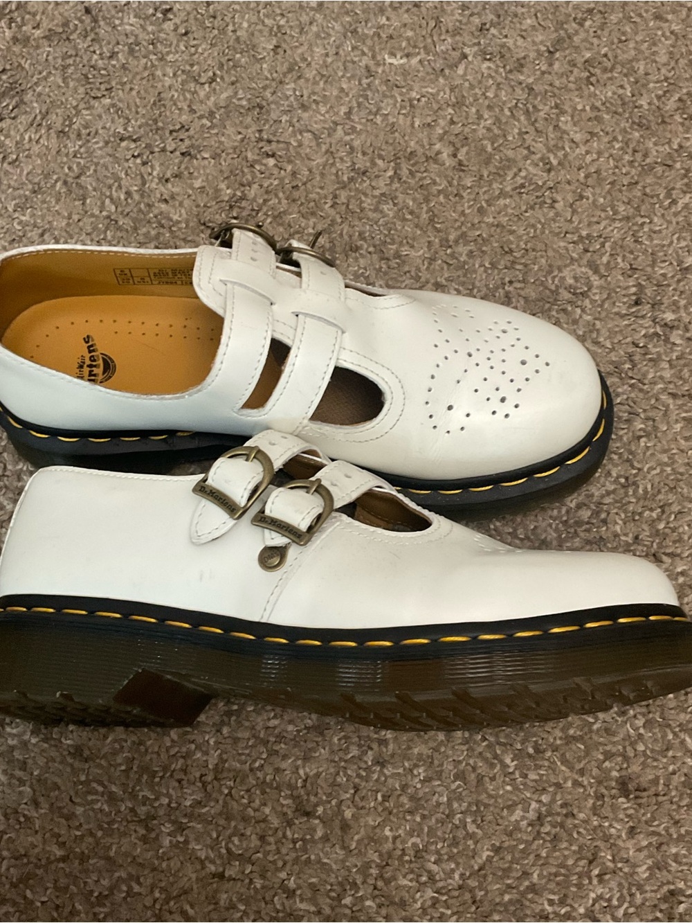Dr Martens 8065 Mary Jane White 2 Buckle Strap 39 8 - Picture 5 of 9